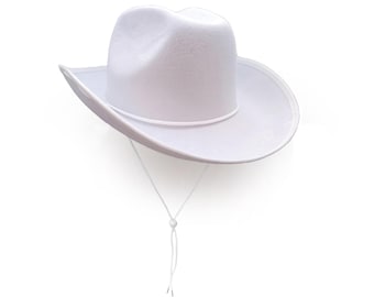 White Felt Cowboy Hat Cowgirl Hat Western Style Hat for Crafts Bachelorette Party Birthday Wedding,DIY Craft