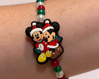 Mickey and Minnie Christmas Bracelet For Disney World and Disneyland Disney Parks and Christmas Party Happy Holidays Merry Christmas Jewelry