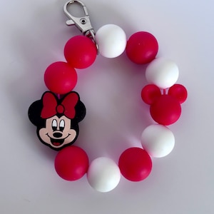 Bransoletka i brelok inspirowane Myszką Minnie Disneya, idealne do noszenia w parkach Disneyland i Disney World lub jako prezent z okazji Pixie Dust