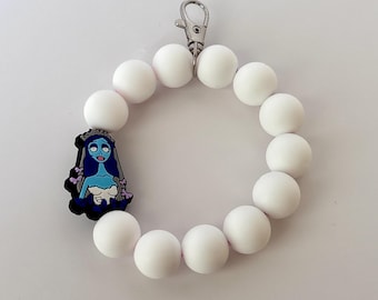 Emily Corpse Bride Inspired Wristlet Keychain Bracelet for Halloween or Everyday Wear or Gifting