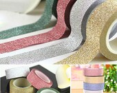 New 10m Glitter Washi Sticky Paper Masking Adhesive Tape DIY Craft Decorative
