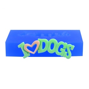 38.8mm I LOVE DOGS Flexible Silicone Mold - Sugarcraft Fondant Cake Decorating, Chocolate, Jewelry, Resin, Gum Paste Wax