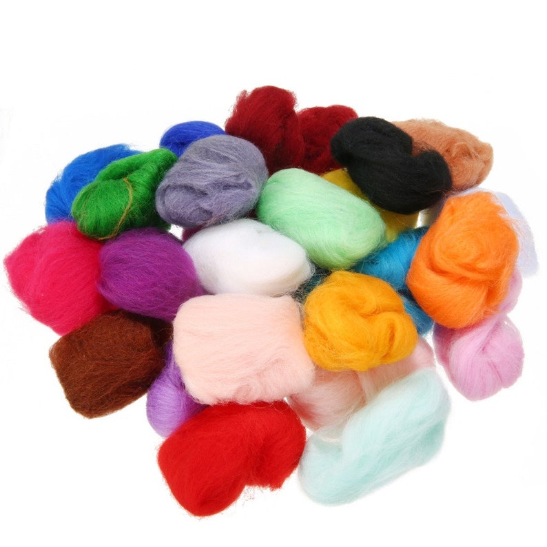 36 Colors 3g Felting Wool Fiber Wool Felt Starter Kit For Needle Felting Roving Dyed Spinning Wet Felting Fiber for DIY Crafts