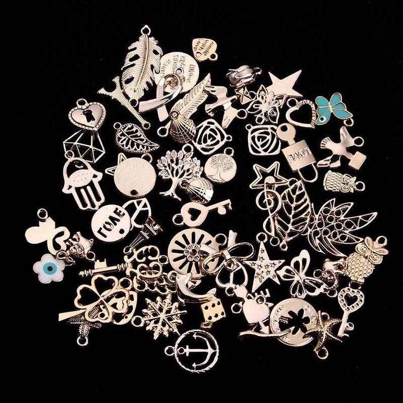 36pcs/lot Mixed Rose Gold Color Metal Floating Charms Handmade - Etsy