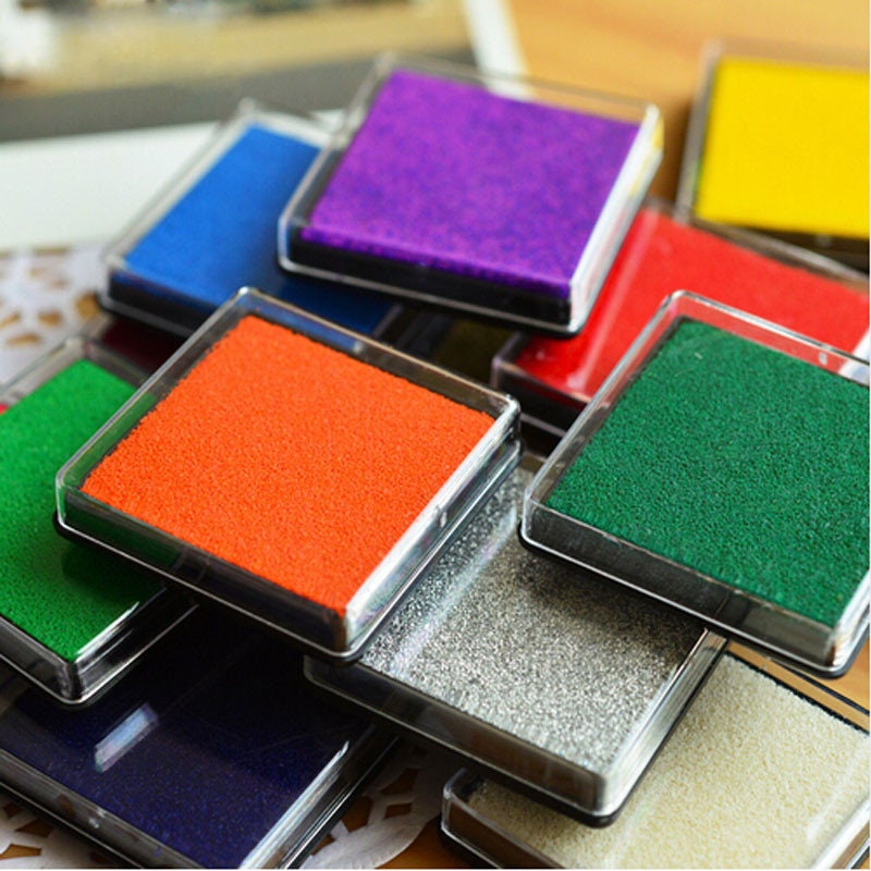 Retro Color Stamp Ink Pads. Premium Pigment Inkpad for Rubber Stamping  Scrapbooking, Pure Palette Black Red Gray Blue Green Brown 12 Colors 