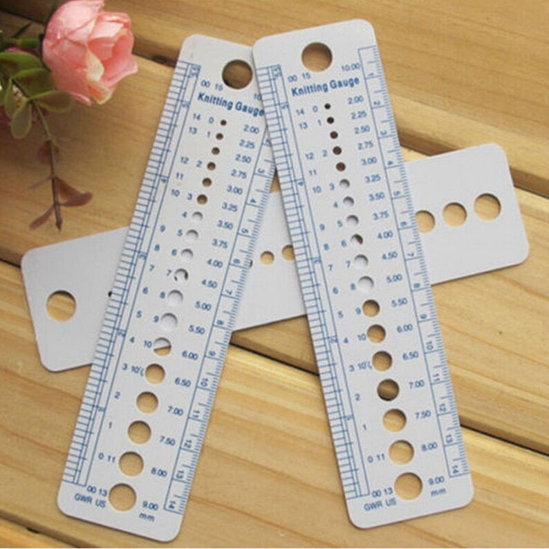 Uk Us Canada Sizes Knitting Needle Gauge Inch Sewing Ruler Tool Cm 2 10mm Sizer Measure Sewing Tools High Quality
