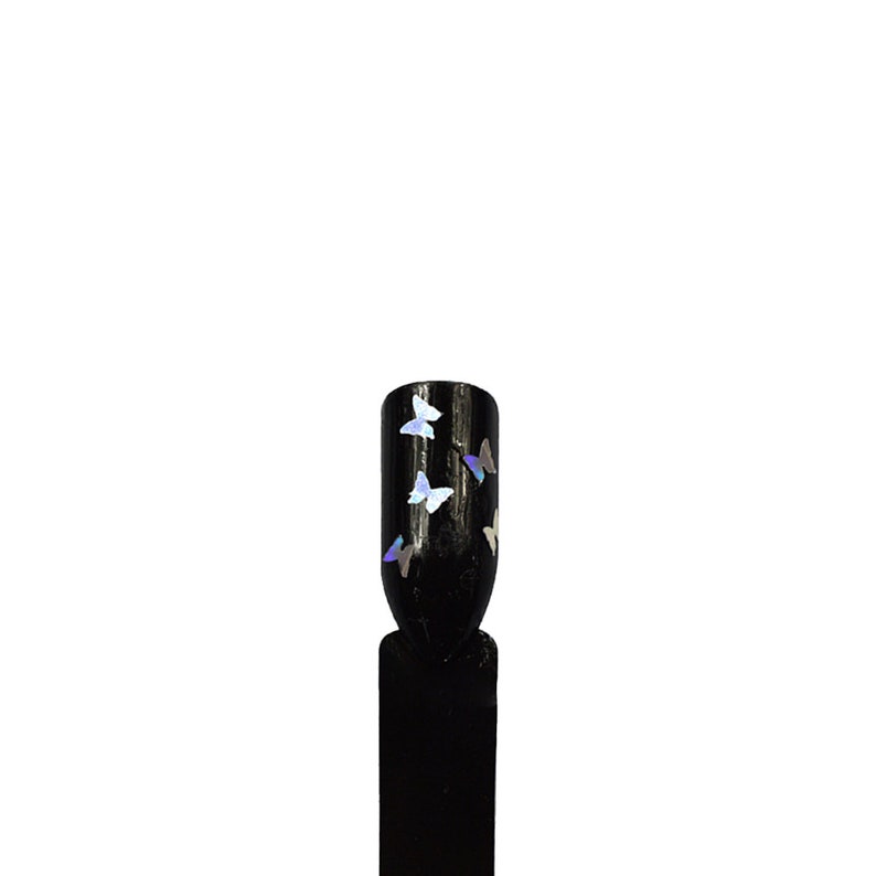 2019 New 1 Bottle Nail Art Sparkly Glitter Silver Laser Butterfly Sequins Slice Nail Thin Paillette Decoration 3D Tips