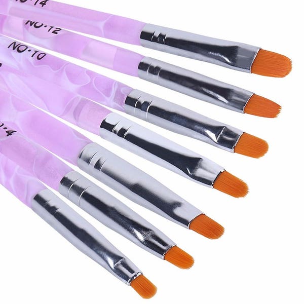 7pcs/lot Nail Art Brush Pens Nail Brushes UV Gel Nail Polish Painting Drawing Brushes Manicure Tools Set Kit