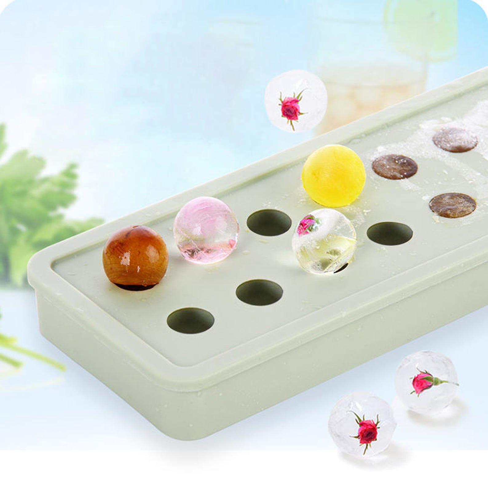 20 Cavity Small Round Ball Shape Ice Cube Tray Mold Ice Cream Etsy Canada