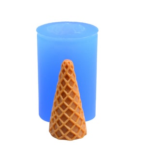 38.5mm 3D Ice Cream Cone Silicone Mold - Fondant, Food Safe, Candy, Polymer Clay, Soap, Chocolate Molds