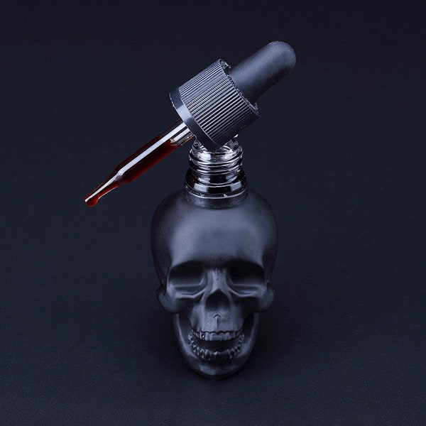 Skull Glass Bottle With Glass Pipette Dropper Cap 30ml 60ml 120ml High Quality Dropper Bottle Glass Pipette Dispenser