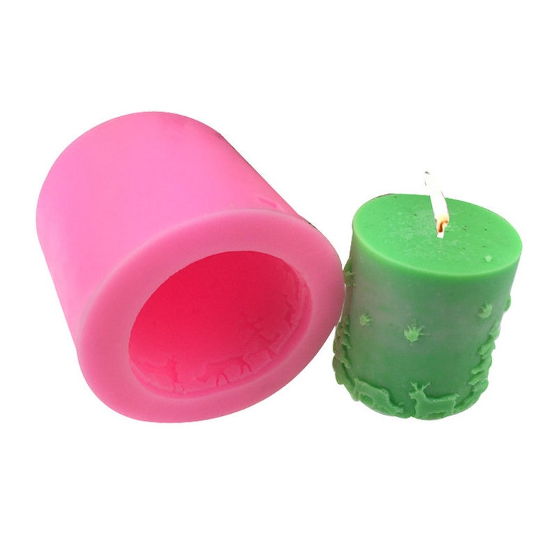 Cylinder Silicone Candle Molds Clay Candle Molds Christmas Etsy