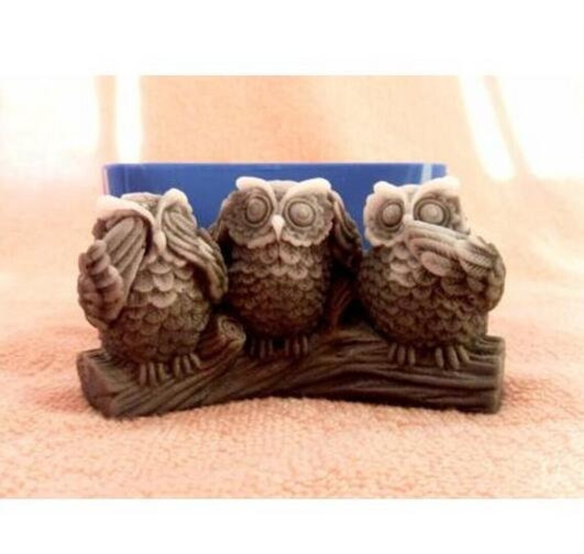 3D Owl Silicone Molds Owl Soap Mold Owls Silicone Soap Molds Etsy