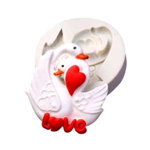 Swan Fondant Cooking Tools Paste Mold DIY Cake Decorating Polymer Clay Resin Candy Fimo Sculpey