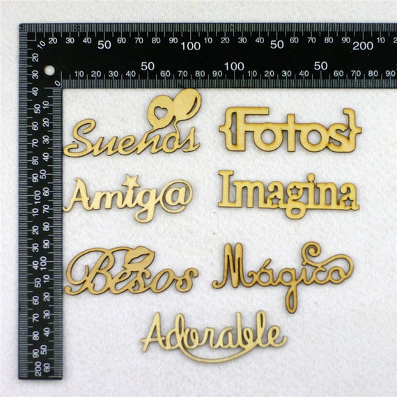 21pcs Lot 7 Model Wood Decorate Spanish Words Letters Etsy