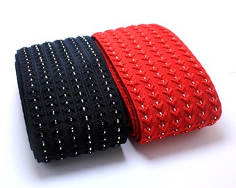 New Style Two-color Striped Nails Elastic Bands/ Short Skirt Lace Jacquard Waistband Elastic / Rubber Band / Loose Tight