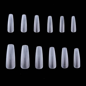 Pack 600pcs Clear Coffin False Nail Tips 12 Sizes Full Cover Acrylic Ultra Thin ABS Material Nail Art Tips image 3