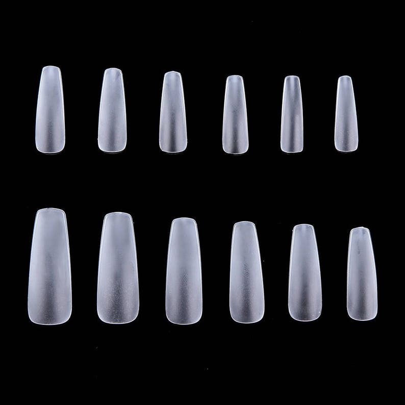 Pack 600pcs Clear Coffin False Nail Tips 12 Sizes Full Cover Acrylic Ultra Thin ABS Material Nail Art Tips image 3