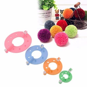 Set 8 Pieces Pom pom Maker Tools for Knitting Appareil Bommel Pompoms Maker Clover Fluff Ball Weaver Needlecraft Art Tools for Needlework image 2