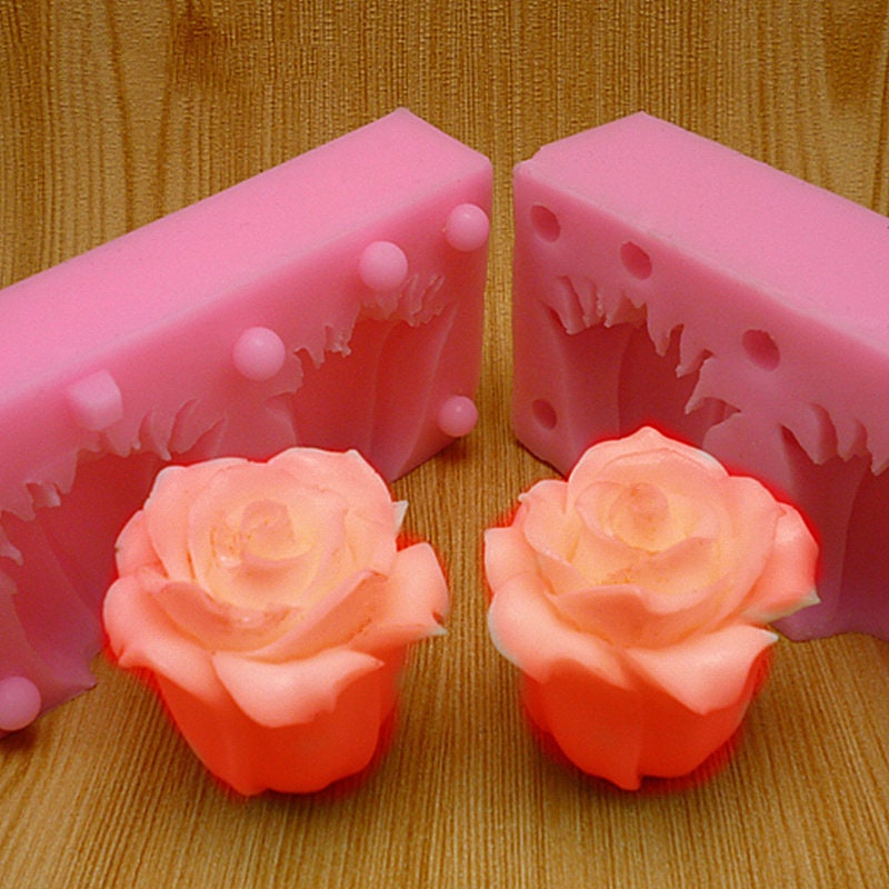 Rose Mold Silicone Jelly Soap 3D Fondant Molds for Cupcake Candy Chocolate  Decoration Cupcake Molds for Baking (1.96*1.96*0.9 inch)