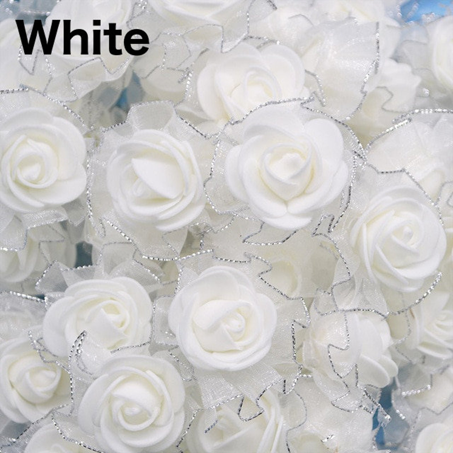 20pcs 4cm Glitter Fringe Silk Foam Flowers DIY Handmade Etsy