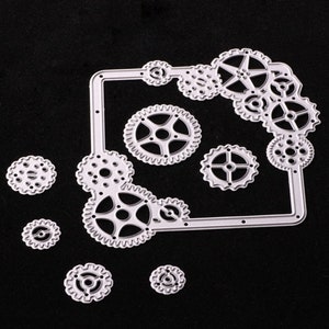 Gear 7 pcs Set Metal Steel Embossing Cutting Dies Craft Dies Scrapbooking 3D Stamp DIY Card Making Photo Decoration