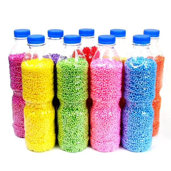 300ml/Bottle DIY Snow Mud Particles Accessories Slime Balls Small Tiny Foam Beads for Floam Filler for DIY Supplies 2-4mm