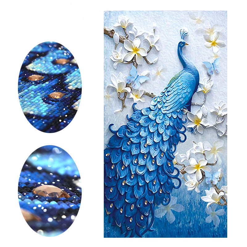 DIY Diamond Art Kit- Blue Peacock