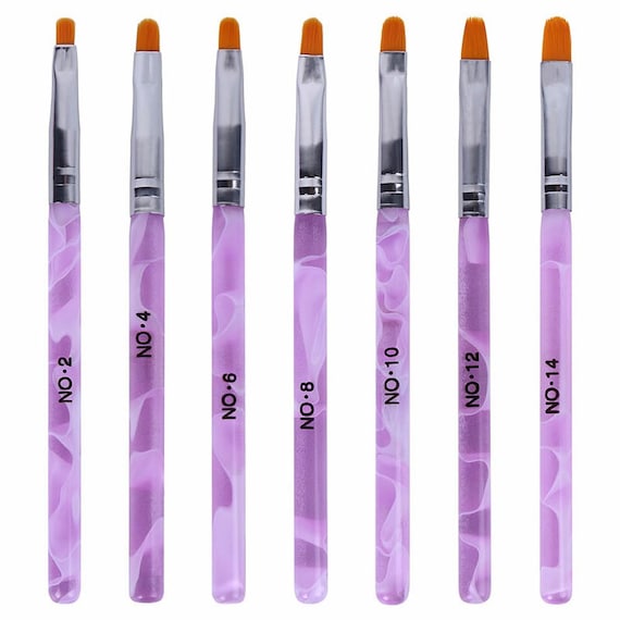 7 Unids Lote Nail Art Pincel Eslabladura De Unas Uv Gel Etsy Mexico