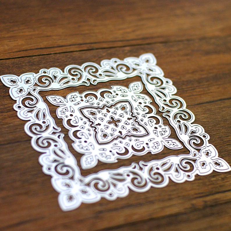 5 pcsset Square Lace Type Delicate Pretty Paper DIY Cutter Cutting Die Metal Material for Scrapbooking