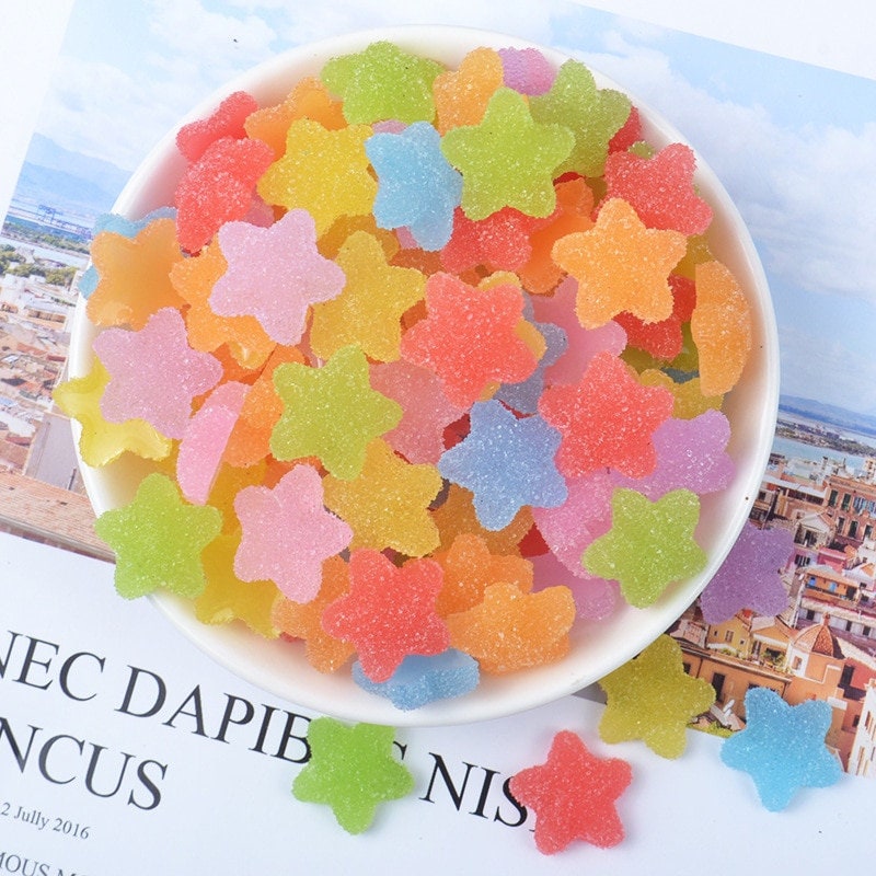 10Pcs Mini Simulation Star Fake Candy Flatback Resin Cabochon For Scrapbooking 10Pcs Mini Simulation Star Fake Candy Flatback Resin Cabochon For Scrapbooking