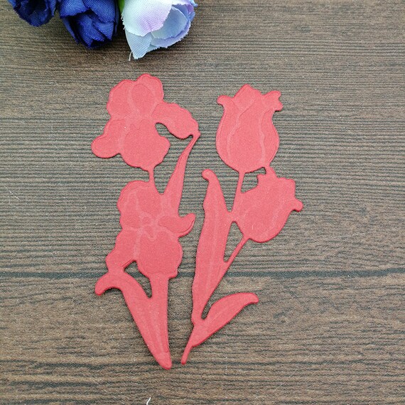 Hollow Tulip Flower Panel Border Metal Cutting Dies Paper Cut Stencils Diy Card