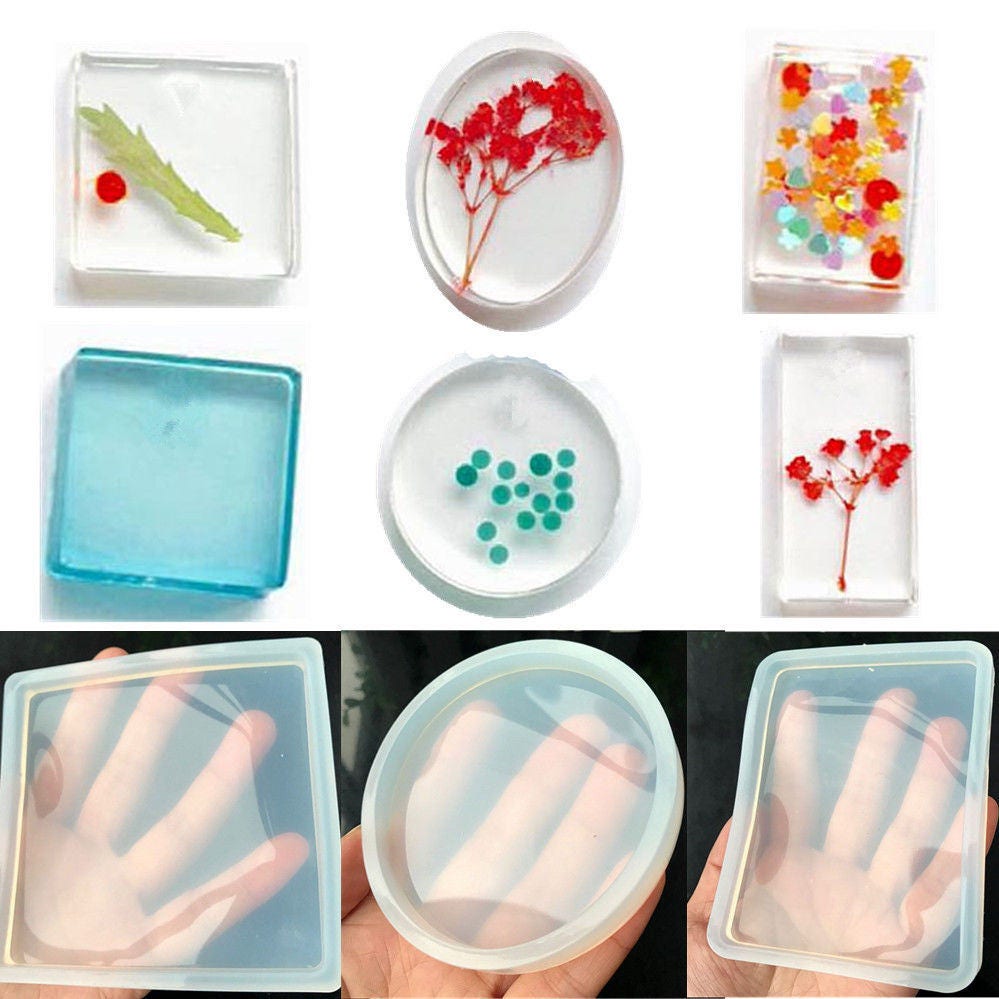 DIY Square Silicone Mold Polymer Clay Resin Casting Jewelry Making Moulds