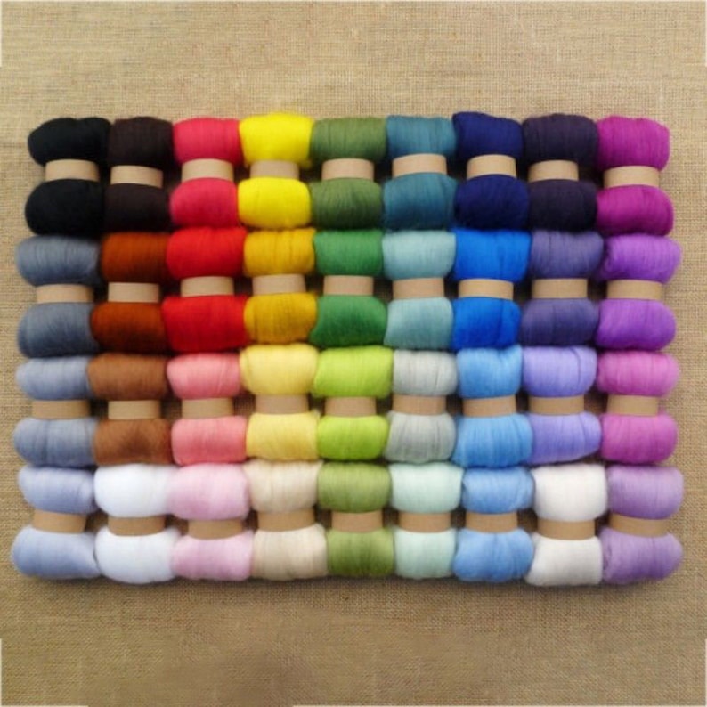 36 Colors 3g Felting Wool Fiber Wool Felt Starter Kit For Needle Felting Roving Dyed Spinning Wet Felting Fiber for DIY Crafts