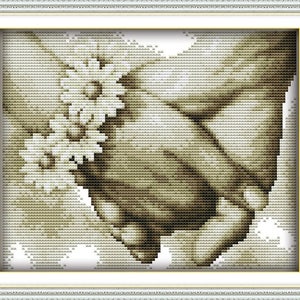 Hand in Hand Counted Cross Stitch DIY 11CT 14CT Cross Stitch Set Cross-stitch Kits Embroidery Needlework