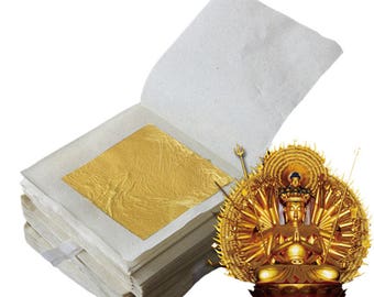 New 10Pcs 24K Pure Genuine Edible Gold Leaf Foil Sheet Gold Foil Decor Foil Golden Leaf Cover Leaf Sheets 4.33 X 4.33cm