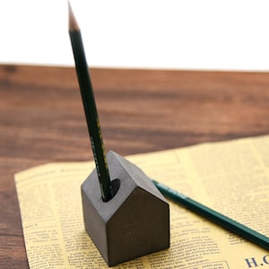 Cement Concrete Geometry Silicone Mold Mud Creative Pen Holder Paperweight Small House Gift