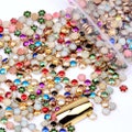 100pcs 4mm 5mm 6mm Many Colors Half Round Pearls Metal Rhinestone DIY Nail Art Nail Beads Beauty Glitter Decoration product logo