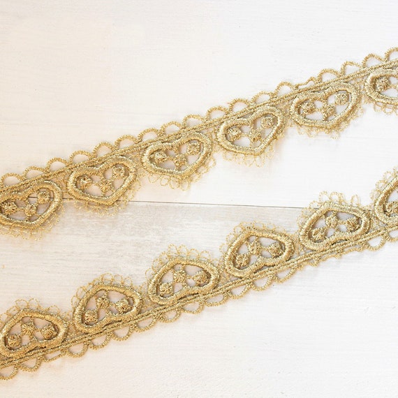 Gold Embroidery Lace Trim, Lace Ribbon Trim Gold