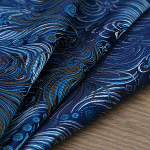 Peacock Style Metallic Jacquard Brocade Fabric, 3D Jacquard Fabric, Yarn Dyed Fabric for Womens Coat Dress Skirt