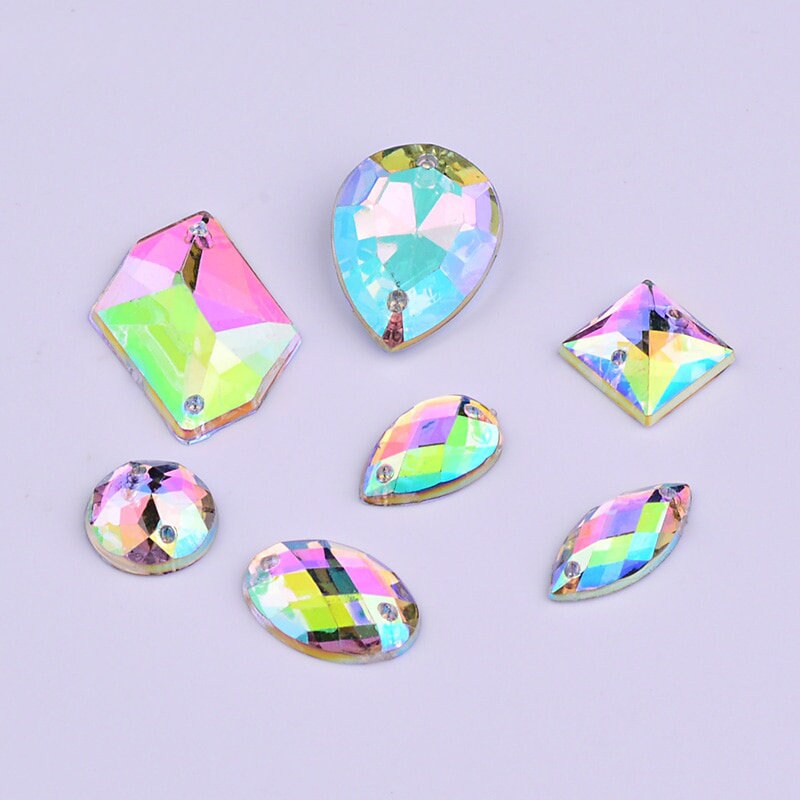 Sew On Flat Back Acrylic Gems In A Big Variety Of