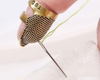 Retro Handworking Sewing Thimble Finger Protector Needlework Metal Brass Sewing Thimble Sewing Tools Accessories