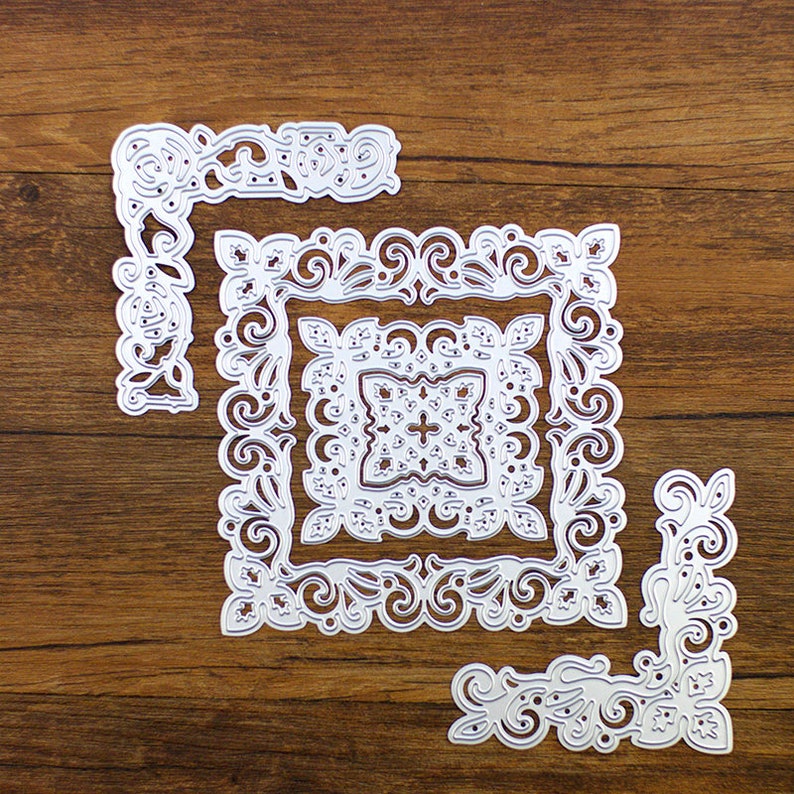 5 pcsset Square Lace Type Delicate Pretty Paper DIY Cutter Cutting Die Metal Material for Scrapbooking