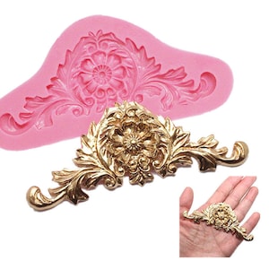 Flower European Damask Scroll Silicone Cake Mold Crown Sugar Fondant Cake Tools Cutter Wedding Decorating Cupcake Mould