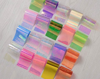 20Pcs/set Starry Sky Foils Nail Art Transfer Sticker Paper Glitter Tips Manicure