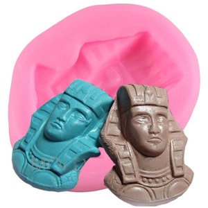 3D Egypt King Tut Pharaoh Silicone Mold Fondant Cake Decorating Tools Cookie Baking Polymer Clay Candy Chocolate Gumpaste Moulds