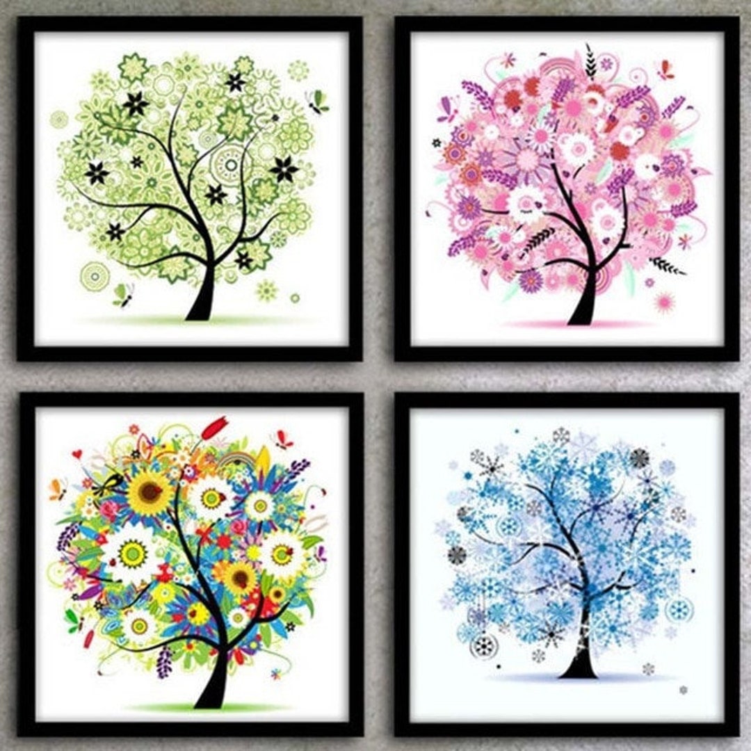 Grand Kit 5D Diamond Painting - Arbre Arc-en-Ciel - 85x45cm - Loisir Créatif Déco Murale