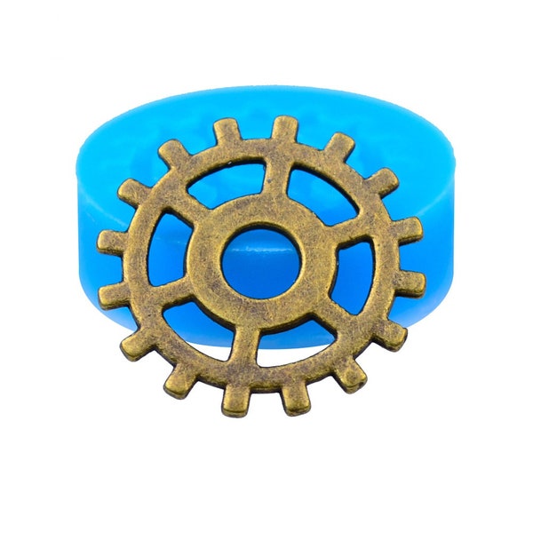 Steampunk Gears Moule Moule 24mm - Fimo Polymer Clay Wedding Cake Cabochon Sugarcraft Molds, Resin Mould Food Safe