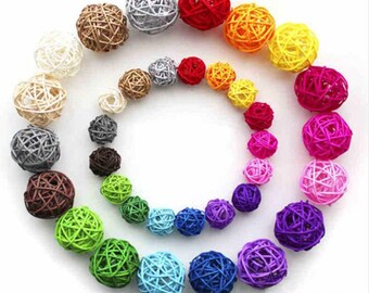 100Pcs Party Colorful Rattan Balls Kindergarten Hanging Ornaments Pendant 3cm⭐ 100Pcs Party Colorful Rattan Balls Kindergarten Hanging Ornaments Pendant 3cm⭐