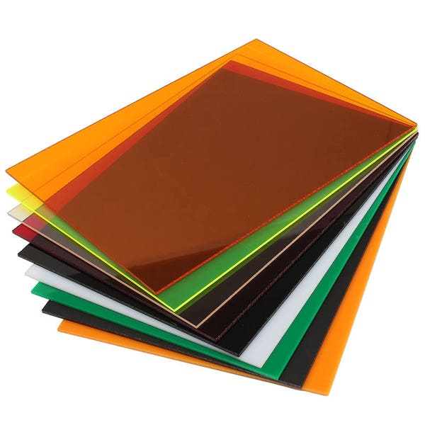 A4 210x297x3mm Acrylique transparent (PMMA) Feuilles teintées en plexiglas/ Plaque en plexiglas/ Plaque acrylique Noir / Blanc / Rouge/ Vert/ Orange